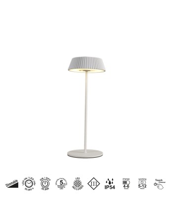 RELAX * SOBREMESA LED BLANCO - RECARGABLE